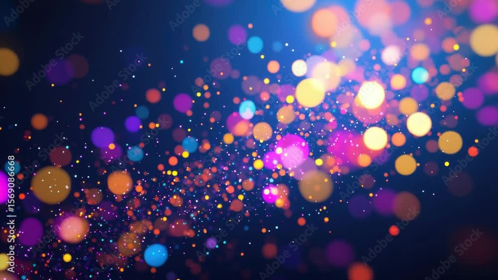 Poster colorful bokeh lights creating a dreamy, abstract background effect.