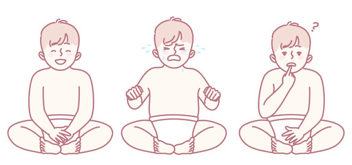 A colorful illustration depicting the wide range of emotions a baby experiences, like joy, tears, and curiosity