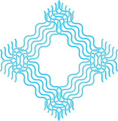 Abstract blue symmetrical wavy line pattern