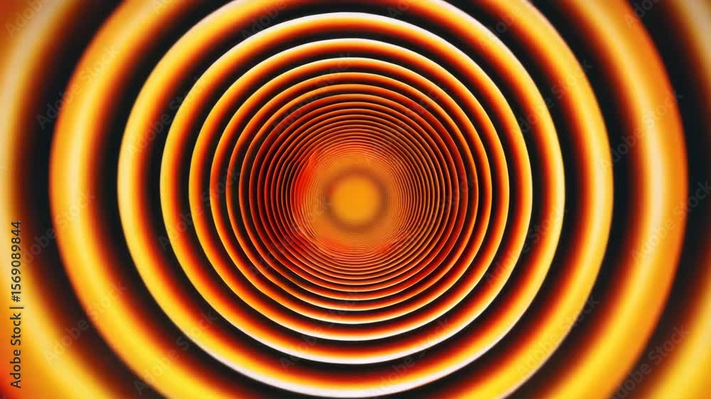 Aufkleber vibrant concentric circles in orange and black hues creating a dynamic effect.