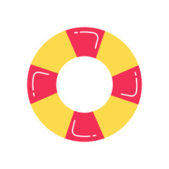 Summer  Yellow and Red Lifebuoy