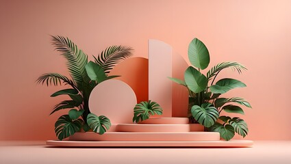 Obraz premium palm tree in a pot on a balcony