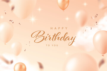 Happy birthday banner with balloons. 