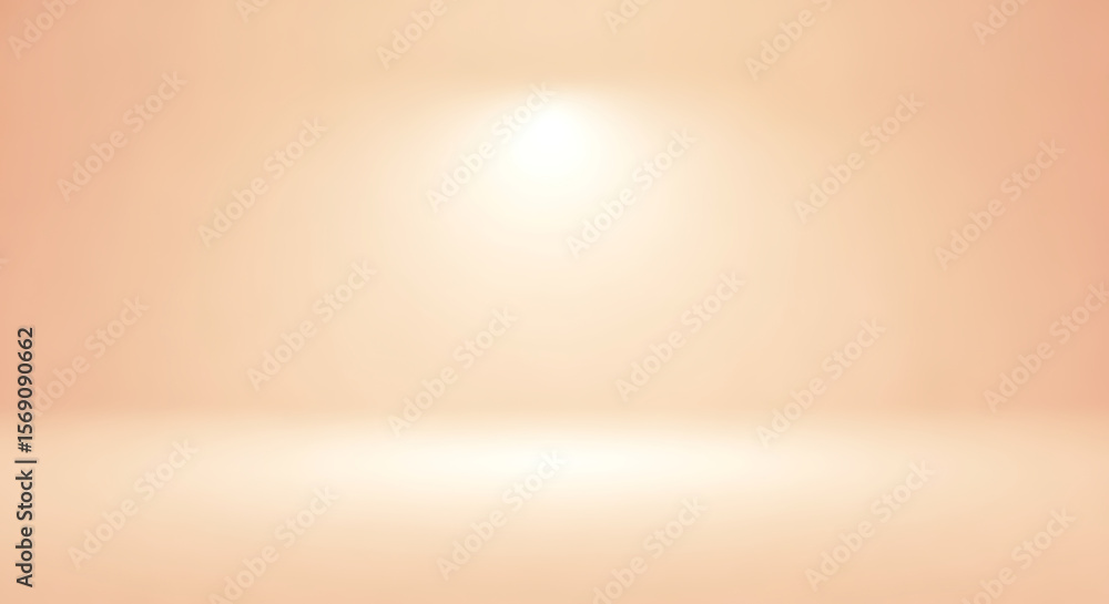 Aufkleber soft peach studio backdrop features smooth gradient lighting and a minimalist composition with glow.