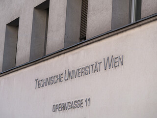 Facade of Technische Universitat Wien at Operngasse 11 - University of Technology, Vienna - Austria