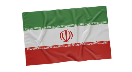 Naklejka premium Iran flag in white 