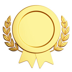 Gold Medal Badge 3D Illustration