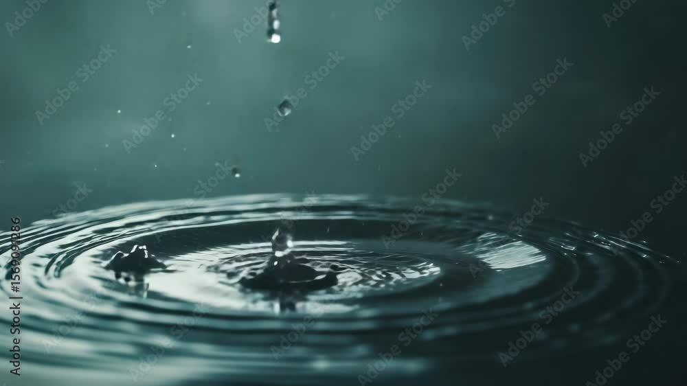 Poster calm water surface with ripples creating a tranquil atmosphere.