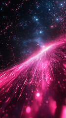Brilliant light streaks cascade across a starry expanse, creating a dynamic, vibrant, and ethereal display of cosmic energy.