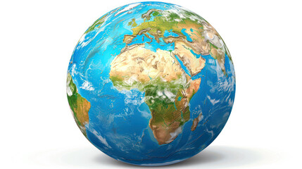 Fototapeta premium View of Planet Earth with Landmasses and Oceans Highlighted in Vibrant Colors and Realistic Texture for Educational Purposes