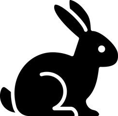 Bunny icon flat style.