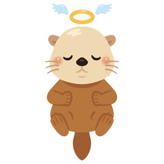 亡くなったラッコのイラスト