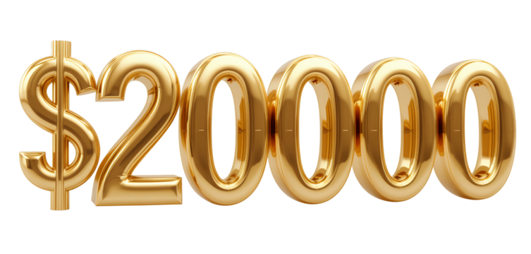 shiny golden three dimensional large monetary value symbol on smooth background