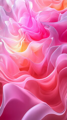 Abstract floral waves in shades of pink, flowing with a gentle gradient from light pastel to deeper vibrant hues.