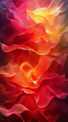 Fiery wave patterns glow with warm gradient light. Soft, organic, and flowing design fills the frame with energy and artistry.