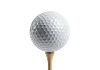 Golf Ball on Tee isolated on transparent baackground