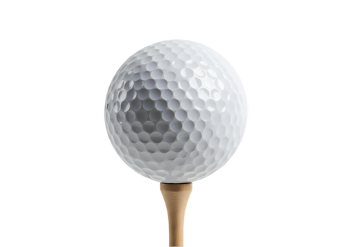 Golf Ball on Tee isolated on transparent baackground