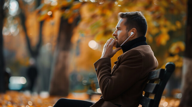 A man deeply engaged on a phone call, appearing focused and busy, possibly handling important work or personal matters in a professional or everyday setting.