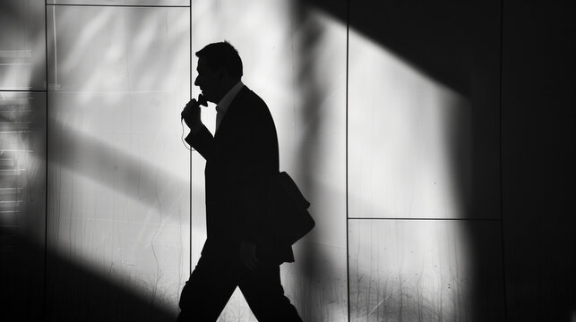 A man deeply engaged on a phone call, appearing focused and busy, possibly handling important work or personal matters in a professional or everyday setting.