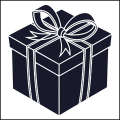 A black gift box with a ribbon tied around it