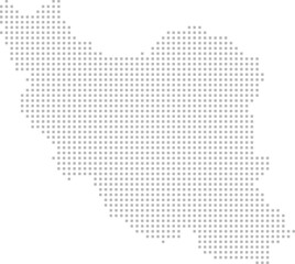 Fototapeta premium Iran – square dot grid vector map (Web Mercator projection, PPT-compatible & fully editable)
