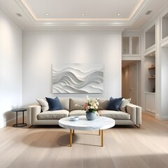 Fototapeta premium Serene Abstract Wave Art Modern Living Room Decor