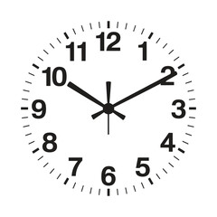 Isolated shot of only clock face on white background stock 