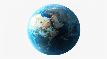 Fototapeta premium Planet Earth in Vibrant Colors Showing Continents and Oceans with Stunning Details and Bright Atmosphere