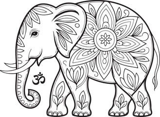Obraz premium Tribal Elephant Clipart | Detailed Mandala SVG Designs