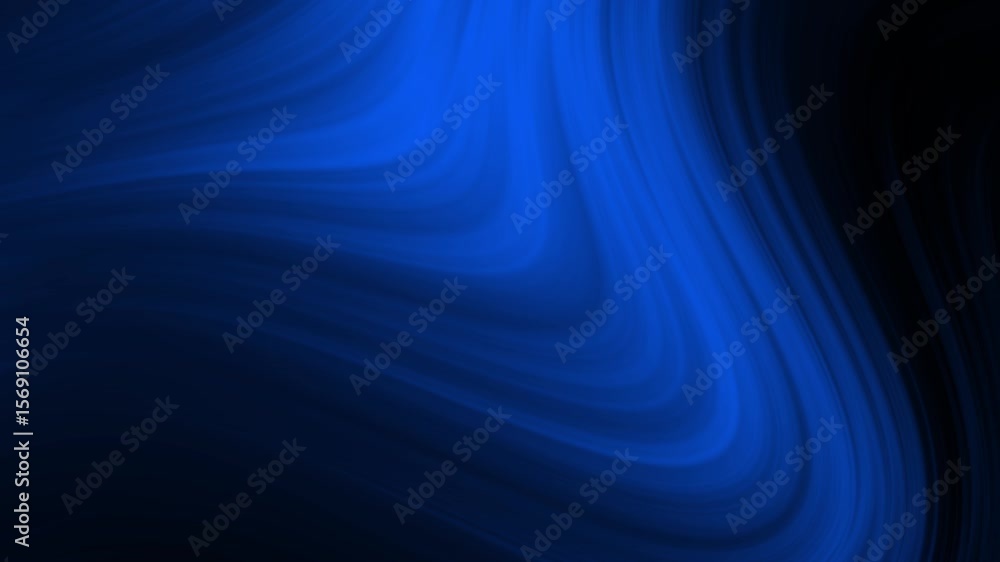 Poster abstract flowing blue liquid light background animation loop, smooth gradient energy waves