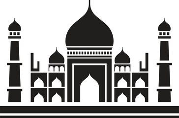 taj mahal outline vector illustration, line art