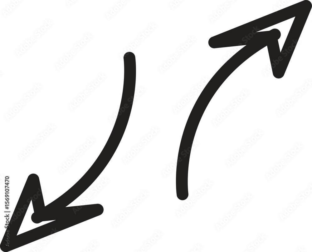 Poster arrow vector icon set in thin line style.
