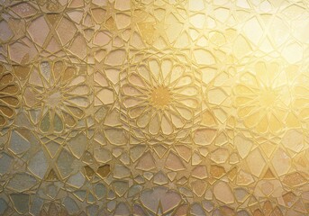 Intricate Golden Islamic Geometric Pattern Background
