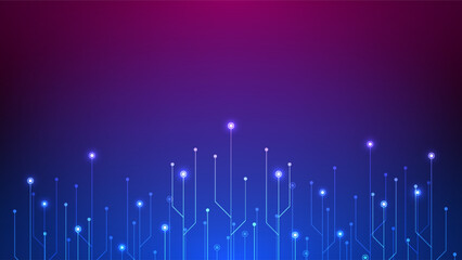 Digital technology circuit background. Futuristic network data concept. Design for abstract connections motherboard circuit board cyberpunk.