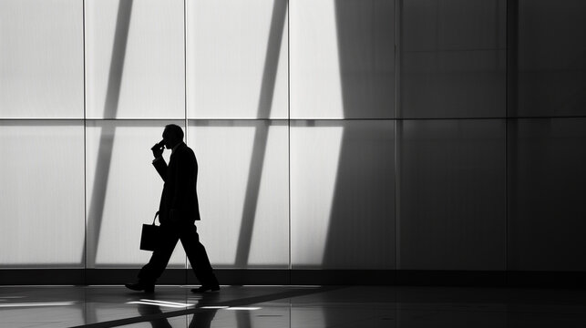 A man deeply engaged on a phone call, appearing focused and busy, possibly handling important work or personal matters in a professional or everyday setting.