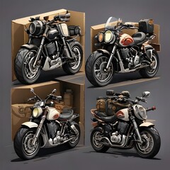 motorcycles on the white background