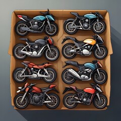 set of old vintage motorcycle