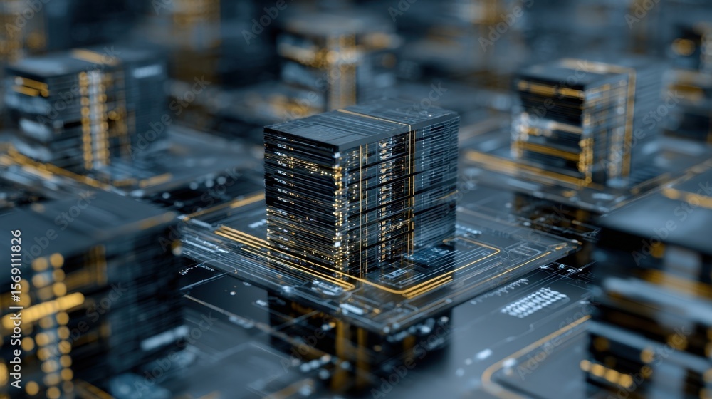 Poster explore a hightech data sanctuary where quantum encryption acts as a digital shield protecting serve
