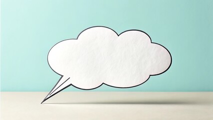 White Paper Speech Bubble on Neutral Background Ready for Communication or Ideas