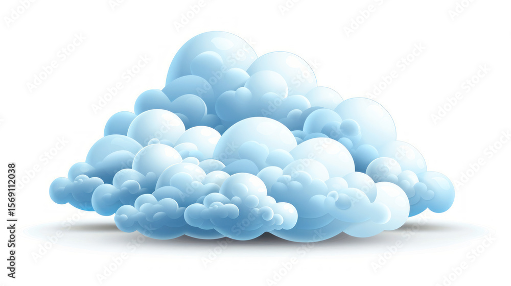 Poster fluffy blue cloud illustration with a smooth texture suitable for various graphic design projects an