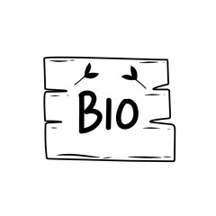 hand drawn bio sign icon