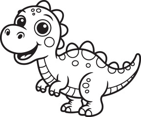 Obraz premium Adorable Baby Dino Cartoon Clipart Set