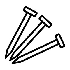 Three nails icon referencing Christian crucifixion symbol. Vector icon. Editable stroke.