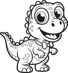 Fototapeta premium Adorable Baby Dino Cartoon Clipart Set