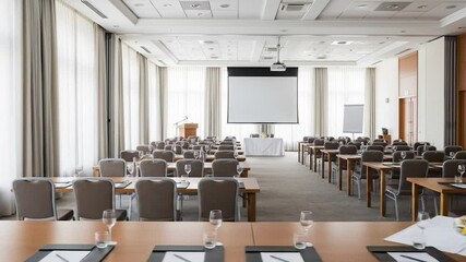 Empty Conference Room: Preparing for a Presentation or Meeting