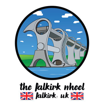 Circle Icon The Falkirk Wheel. Vector illustration