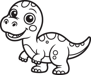 Fototapeta premium Adorable Baby Dino Cartoon Clipart Set