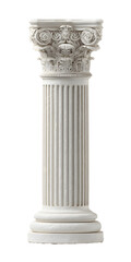 Obraz premium Detailed classical column with fluted shaft and ornate Corinthian capital, isolated on black