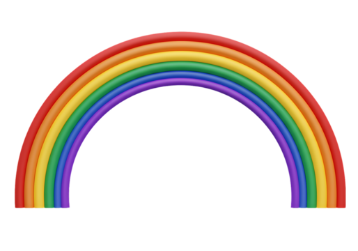 Vibrant Rainbow Arc A Spectrum of Color isolated on transparent baackground
