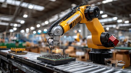 Industrial robot assembling circuit board